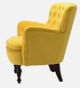 Chenille Tufted Velvet Fabric Arm Chair In Yellow Colour