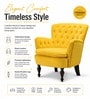 Chenille Tufted Velvet Fabric Arm Chair In Yellow Colour