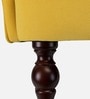 Chenille Tufted Velvet Fabric Arm Chair In Yellow Colour