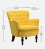 Chenille Tufted Velvet Fabric Arm Chair In Yellow Colour
