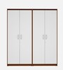 Cherry 4 Door Wardrobe In Walnut And Frosty White Finish