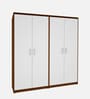 Cherry 4 Door Wardrobe In Walnut And Frosty White Finish