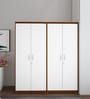 Cherry 4 Door Wardrobe In Walnut And Frosty White Finish