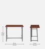 Cherry Metal Foldable Study Table in Brown Finish