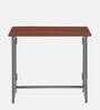 Cherry Metal Foldable Study Table in Brown Finish