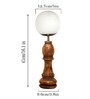 Table Desk Lamp, White Frost Shade, Handmade Wooden