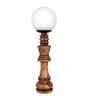 Chess Decorative Bedside Table Desk Lamp White Frost Shade, Handmade Wooden, King