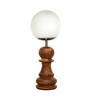 Chess Table Desk Lamp White Frost Shade, Handmade Wooden, Pawn