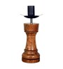 Chess Decorative Bedside Table Desk Lamp White Frost Shade, Handmade Wooden, Rook