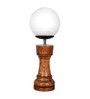 Chess Decorative Bedside Table Desk Lamp White Frost Shade, Handmade Wooden, Rook
