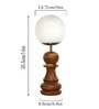 Chess Table Desk Lamp White Frost Shade, Handmade Wooden, Pawn