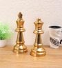 Chesss King & Queen Golden (Large) (Set Of 2) Abstract Decor Piece