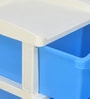 Buggy Plastic Kids Chest Of Drawers in Blue & Cream Colour