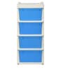 Buggy Plastic Kids Chest Of Drawers in Blue & Cream Colour