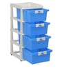 Buggy Plastic Kids Chest Of Drawers in Blue & Cream Colour