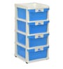 Buggy Plastic Kids Chest Of Drawers in Blue & Cream Colour