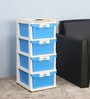 Buggy Plastic Kids Chest Of Drawers in Blue & Cream Colour