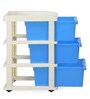 Sky Plastic Kids Chest Of Drawers in Blue & Cream Colour