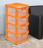 Buggy Plastic Kids Chest Of Drawers in Orange Colour