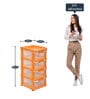Buggy Plastic Kids Chest Of Drawers in Orange Colour