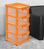 Buggy Plastic Kids Chest Of Drawers in Orange Colour