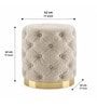 Chester Beige Round Ottoman Stool With Gold Metal Base Chester Beige Round Ottoman Stool With Gold Metal Base