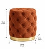 Chester Rust Orange Round Ottoman Stool With Gold Metal Base Chester Rust Orange Round Ottoman Stool With Gold Metal Base
