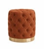 Chester Rust Orange Round Ottoman Stool With Gold Metal Base Chester Rust Orange Round Ottoman Stool With Gold Metal Base