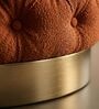 Chester Rust Orange Round Ottoman Stool With Gold Metal Base Chester Rust Orange Round Ottoman Stool With Gold Metal Base