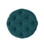 Chester Teal Blue Round Ottoman Stool With Gold Metal Base Chester Teal Blue Round Ottoman Stool With Gold Metal Base