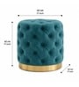 Chester Teal Blue Round Ottoman Stool With Gold Metal Base Chester Teal Blue Round Ottoman Stool With Gold Metal Base