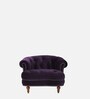Chesterfield Fabric 1 Seater Sofa in Dark Purple Colour