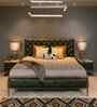 Chesterfield Leather King Size Bed In Green Finish