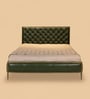 Chesterfield Leather King Size Bed In Green Finish