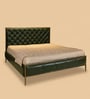 Chesterfield Leather King Size Bed In Green Finish
