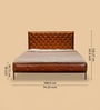 Chesterfield Leather King Size Bed In Tan Finish