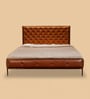 Chesterfield Leather King Size Bed In Tan Finish