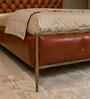 Chesterfield Leather King Size Bed In Tan Finish