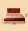 Chesterfield Leather King Size Bed In Red Finish