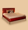 Chesterfield Leather King Size Bed In Red Finish
