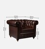 Chesterfield Leather Single Seater Sofa in Brown Colour