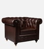 Chesterfield Leather Single Seater Sofa in Brown Colour