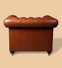Chesterfield Leather Single Seater Sofa in Cognac Colour