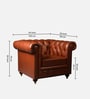 Chesterfield Leather Single Seater Sofa in Cognac Colour