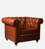 Chesterfield Leather Single Seater Sofa in Cognac Colour