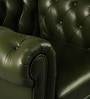 Chesterfield Leather Single Seater Sofa in Olive Green Colour