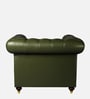 Chesterfield Leather Single Seater Sofa in Olive Green Colour
