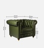 Chesterfield Leather Single Seater Sofa in Olive Green Colour