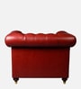 Chesterfield Leather Single Seater Sofa in Red Colour