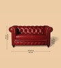 Chesterfield Leather Two Seater Sofa in Red Colour